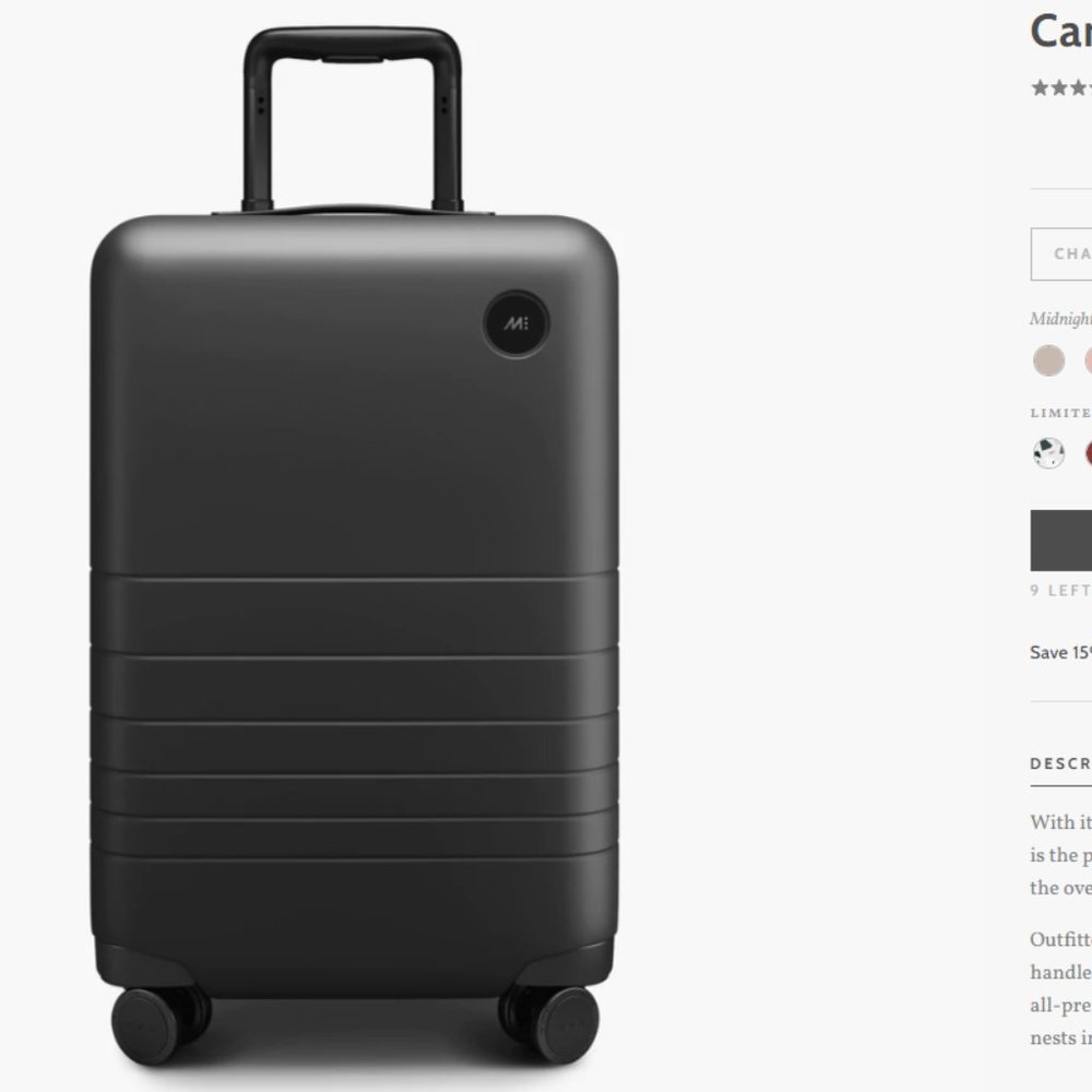 Monos Carry-On Suitcase - Black